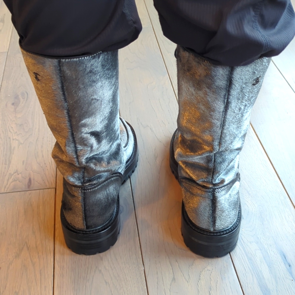 Chanel Men's Silver calf hair Boots NWOT - Picture 5 of 6